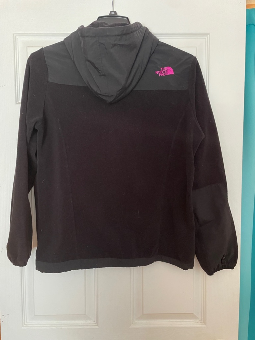 The North Face Black Jacket with Pink Logo Hooded Zip - Picture 2 of 5